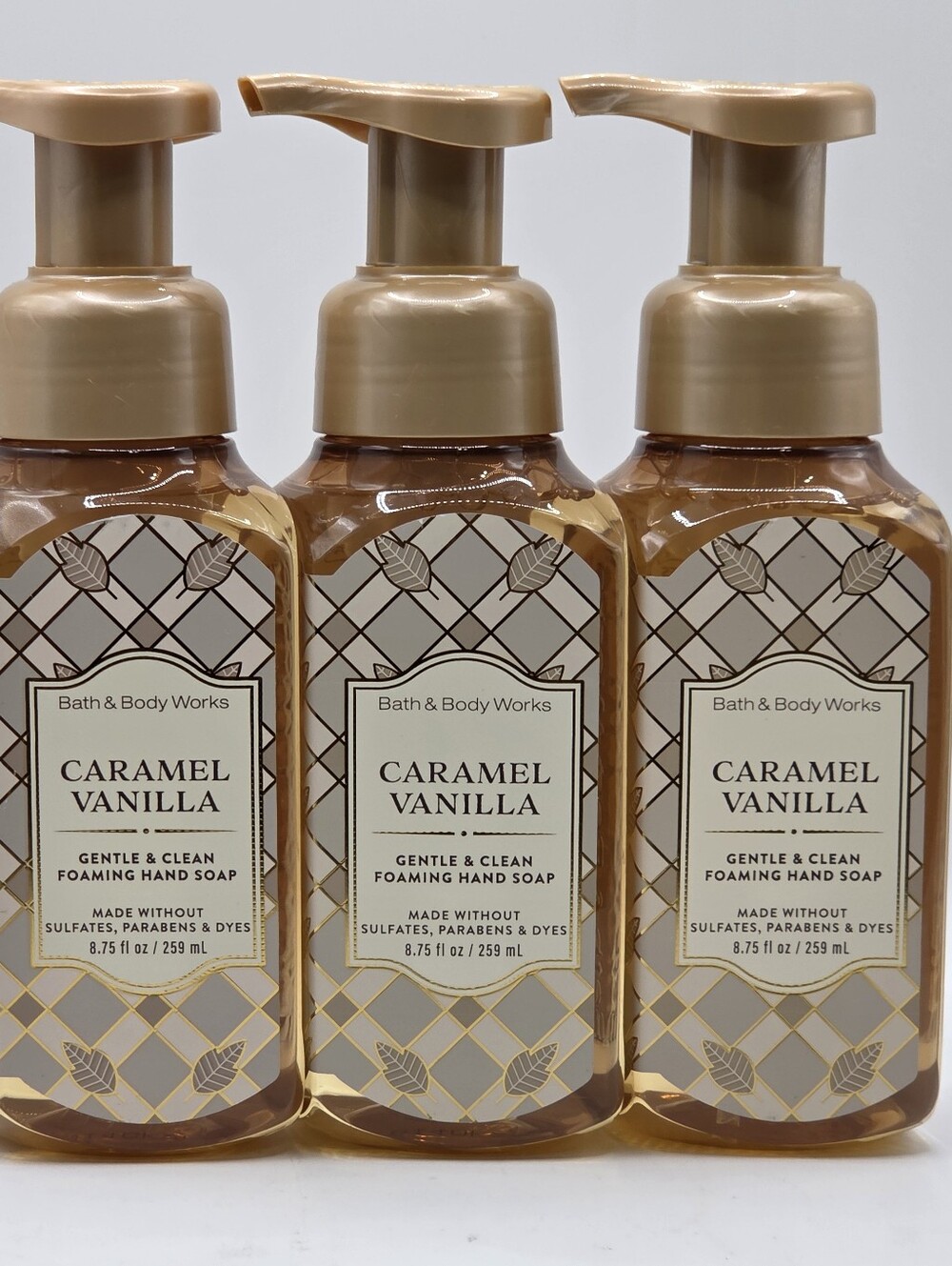 Bath & Body Works Caramel Vanilla Gentle & Clean Foaming Hand Soap 3 Pack